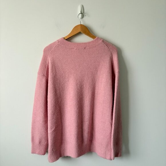 Zara Wool Blend Oversized Knit Sweater Pink Size Small - Picture 6 of 8